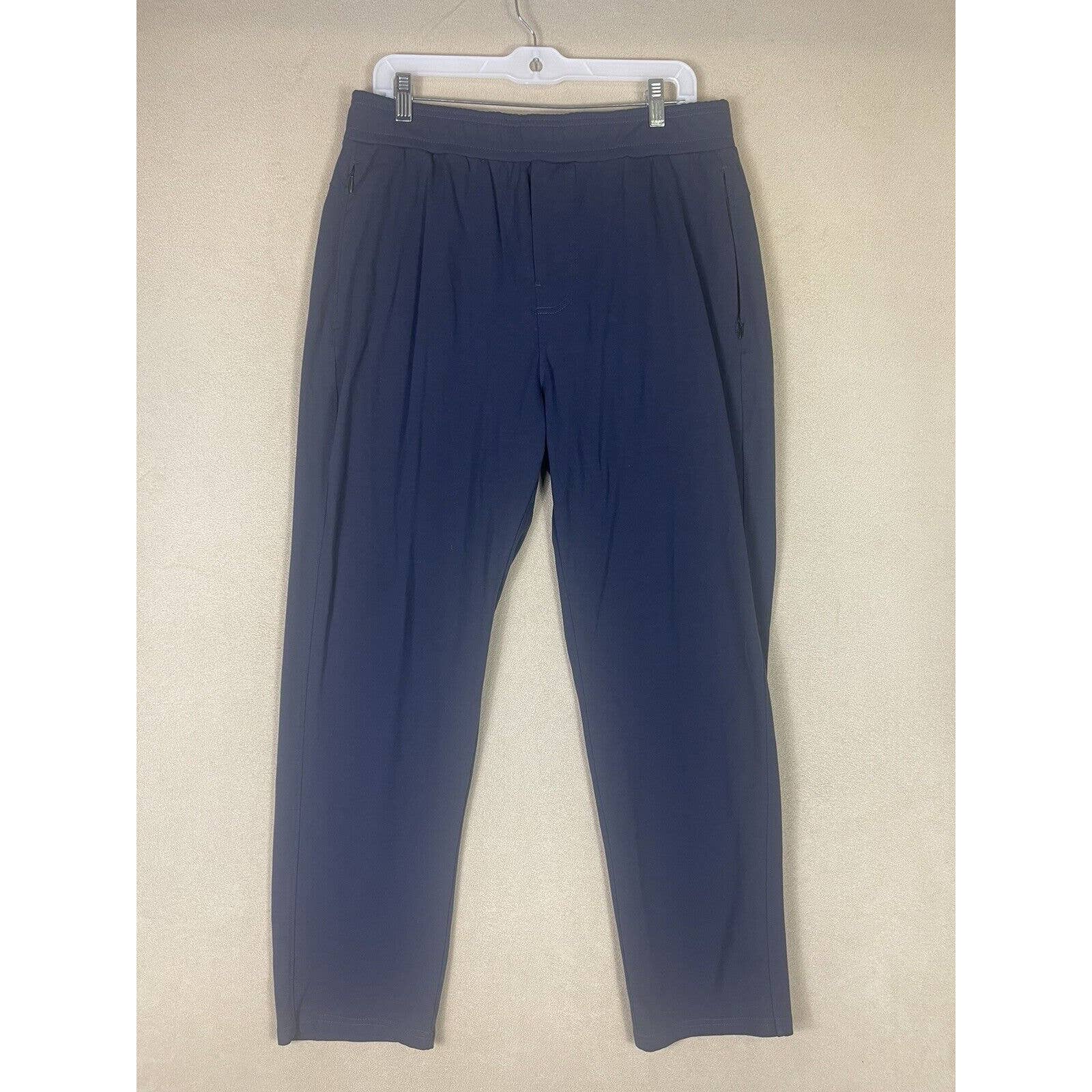Public Rec Mens 36/30 Jogger Sweatpants Blue Zip Pockets Elastic Waist Mid Rise